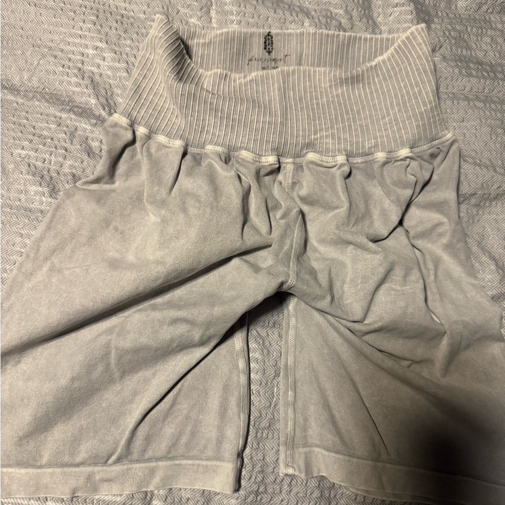Gray Ribbed Waist Free People Movement Shorts NWOT